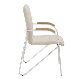 530573 Кресло для приемных и переговорных &quot;Samba&quot; / кожзам бежевый