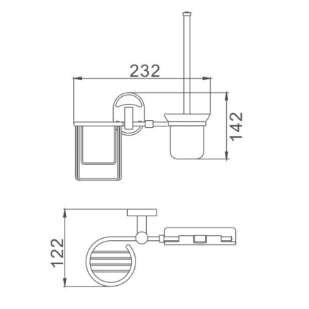 Ершик для унитаза с держателем освежителя D-Lin металл хром / D272700