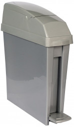 Узкий контейнер для мусора с педалью Rubbermaid San1Ped 20л / платина / RSAN1PEDPLAT