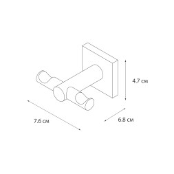 Крючок двойной Fixsen Lux Satin сатин / FX-16005A