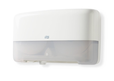 Двойной диспенсер для средних рулонов туалетной бумаги пластик белый Tork T2 555500