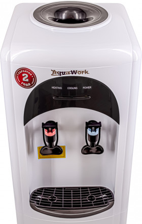 Кулер для воды Aqua Work бело-черный нагрев есть, охлаждение электронное / 17-LDR