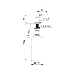 Дозатор для жидкого мыла Delabie под раковину 1 л металл, хром / 729008