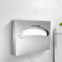 Диспенсер покрытий для унитаза с замком WisePro металл Матовая сталь / 77-33