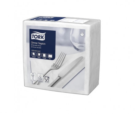 478746 Tork Advanced салфетки 39х39 1/4 сложения / белые (пач.)
