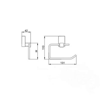 Держатель для туалетной бумаги без крышки D-Lin металл хром / D241330