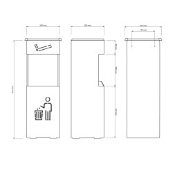 Урна с пепельницей нерж. сталь 24 л. САНАКС Сатин / 2025