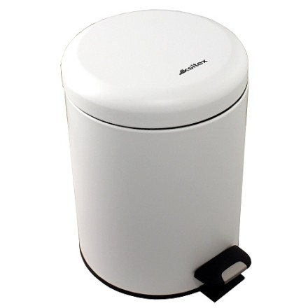 Урна педальная с подъемной крышкой Ksitex 5 л металл белая / BGR-5W