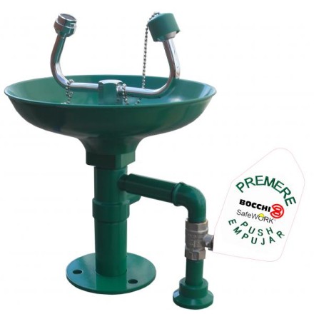 Аварийная раковина для промывки глаз Nofer с рычагом металл зеленая / SC410