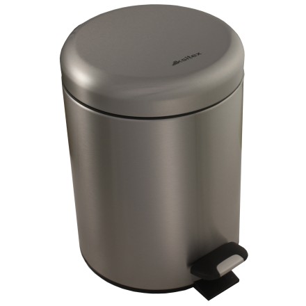 Урна педальная с подъемной крышкой Ksitex 5 л металл матовая сталь / BGR-5M