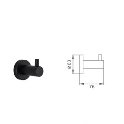 Крючок для полотенец FRAP одинарный металл чёрный / F30205