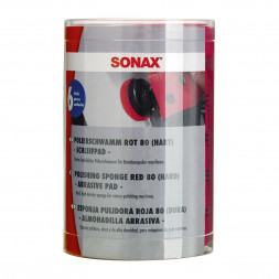 SONAX 493700 Полировочный круг красный 80 (твердый) / ProfiLine / упак - 6 шт