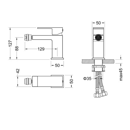 Смеситель встроенный для биде Timo Selena Хром / 2062/00F