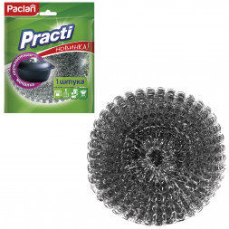 601835 Губка-мочалка для посуды PACLAN «Practi» / металлическая сетчатая / 38 г