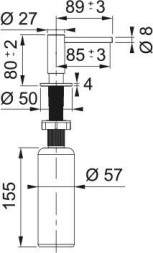 Дозатор для мыла Franke Atlas 250 мл матовая сталь / 112.0625.483