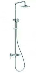 Душевая система KLUDI LOGO DUAL SHOWER SYSTEM cо смесителем для ванны и душа латунь хром / 6808305-00