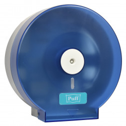 1402.104 Диспенсер туалетной бумаги для средних рулонов пластик бело-синий Рuff 7115