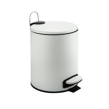 Урна Klimi педальная с микролифтом металл белая 5 л / 10502-11