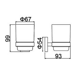 Стакан настенный одинарный 6,7 см D-Lin черный / D210222