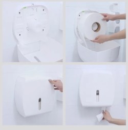 Диспенсер туалетной бумаги WisePro K610-B для средних и больших рулонов пластик черный / 71510