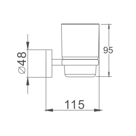 Стакан настенный одинарный D-Lin стекло металл хром / D210100