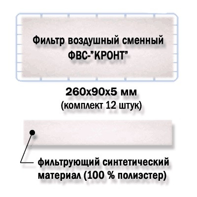 Комплект фильтров воздушных сменных ФВС-КРОНТ / для ОРУБ-3-3, ОРУБ-3-5 / 12шт/упак (упак)