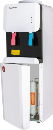 Кулер для воды Aqua Work бело-черный нагрев есть, охлаждение электронное / 105-LDR/SF+F