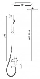 Bennberg 160212-CHROME Смеситель и душевая стойка с двумя круглыми лейками