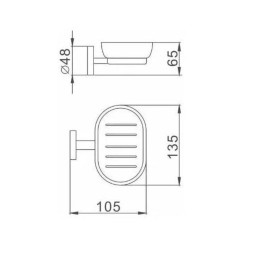 Мыльница настенная 13,5 см D-Lin металл, стекло черная / D220222-1