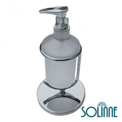 Дозатор для жидкого мыла стеклянный настольный SOLINNE 1010C