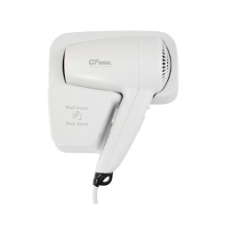 Фен для волос настенный GFmark 1200 Вт 18 м/с пластик белый / 6815