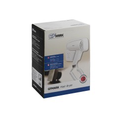 Фен для волос настенный GFmark 1200 Вт 18 м/с пластик белый / 6815