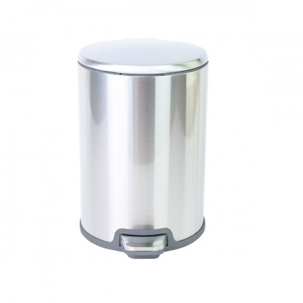 Урна Klimi с педалью и крышкой металл матовая сталь 12 л / M-E49-30-07