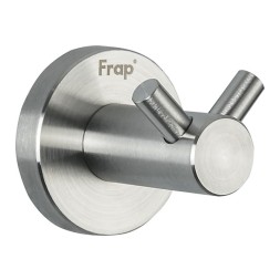 Крючок двойной настенный FRAP металл сатин / F30105-2