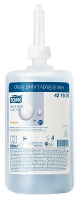 Картридж с жидким гель мылом для тела и волос Tork Premium S1 420601/421601 (шт.)