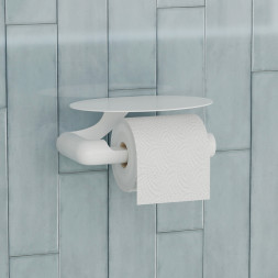 Держатель для туалетной бумаги IDDIS с полкой металл белый / NOAWT00i43