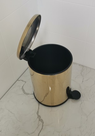 Урна для мусора Klimi 6л, плавное опускание крышки, металл золото / M-E41-37-06