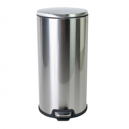 Урна Klimi с педалью и крышкой металл серебро 20 л / M-E50-30-06