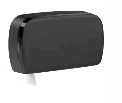 Диспенсер туалетной бумаги WisePro M670-B двойной для средних и больших рулонов пластик черный / 72512