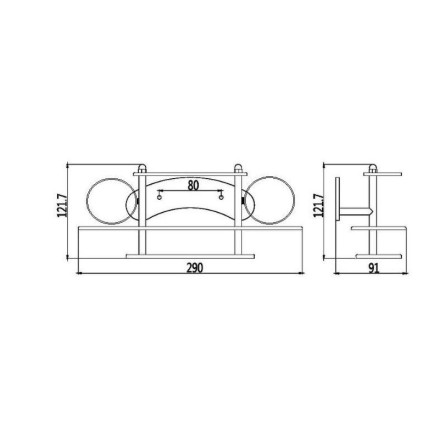 Стакан настенный двойной D-Lin стекло металл хром / D213100
