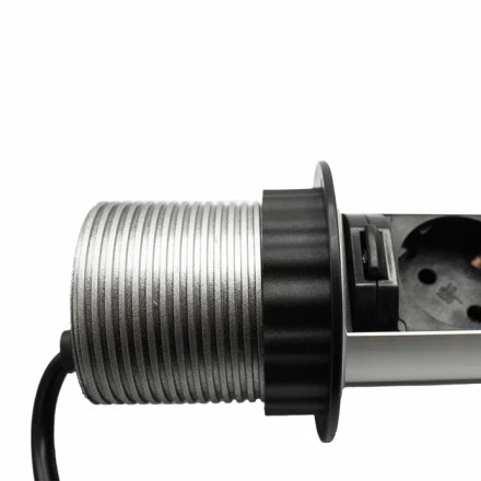 Блок розеток Mebax врезной черный серебро 3 EURO / 105SJ