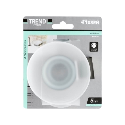 Мыльница стекло Fixsen Trend Graphite графит / FX-98008