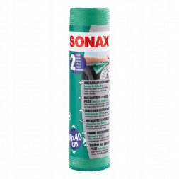 SONAX 416541 Салфетки из микрофибры для салона и стекла PLUS / упак - 2 шт