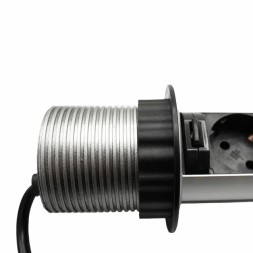 Блок розеток Mebax врезной черный серебро 3 EURO 2 USB Type-A / 105SJ