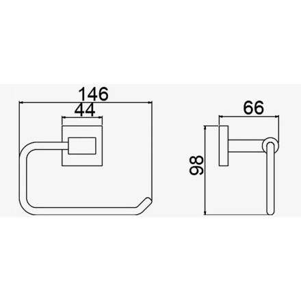 Держатель для туалетной бумаги без крышки D-Lin металл черный / D241222