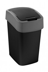 Контейнер для мусора CURVER Refuse bin 45L пластик черный серый / 229411