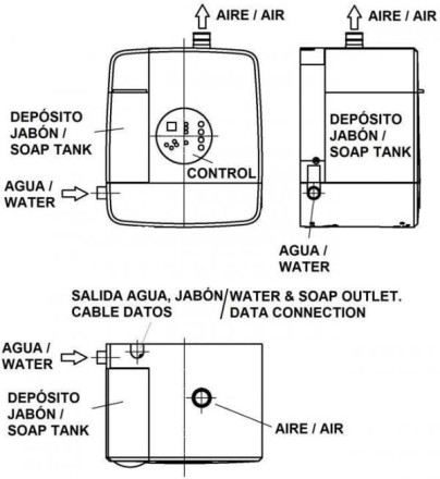 Встраиваемая установка NOFER с сушилкой для рук, дозатором для мыла и краном для воды / 01901.В
