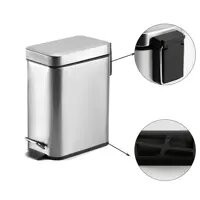 Урна педальная для мусора POTATO металл хром 5л / P425