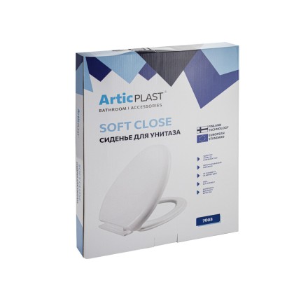 Сиденье для унитаза Klimi с микролифтом U-образное пластик белый / 7003