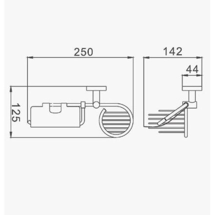 Держатель для туалетной бумаги и освежителя воздуха D-Lin металл черный / D242222